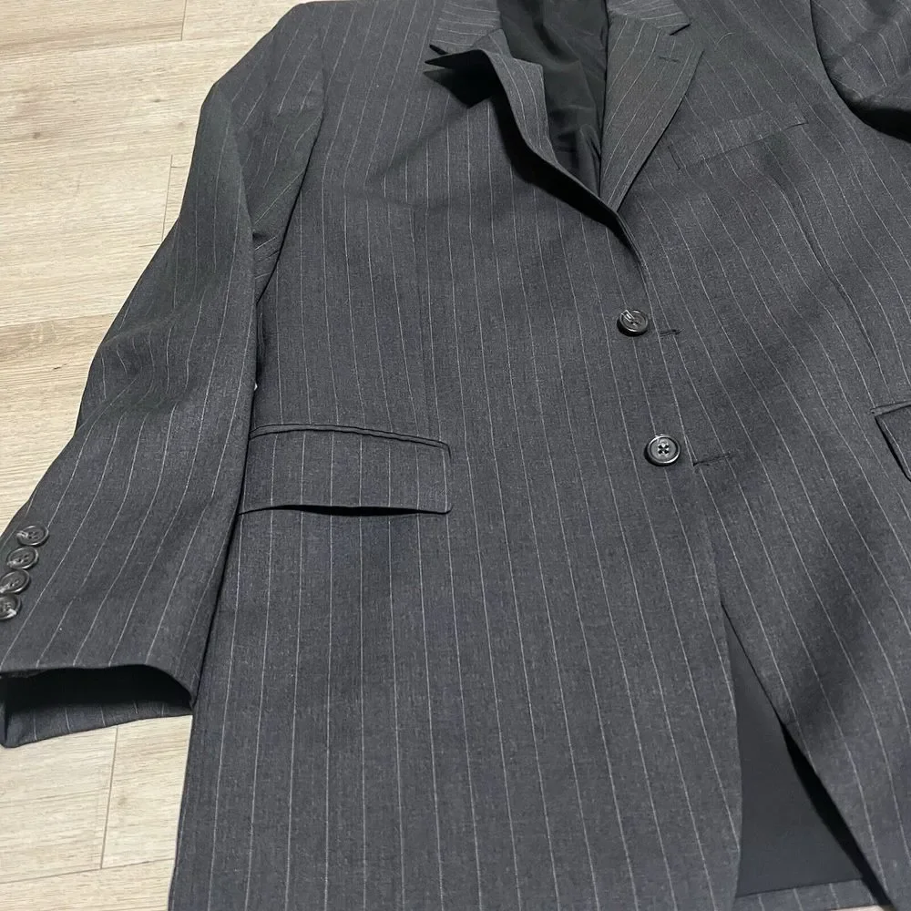Lauren Ralph Lauren Gray Pinstripe Sz 42L Mens Sports Coat‎ Suit Jacket